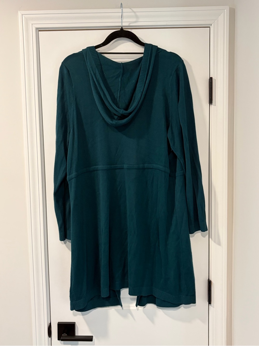 3/$20 Torrid Teal Open-Front Long Cardigan with Pockets and Hood - Picture 6 of 6